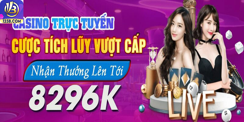 Khuyến mãi 123B 11 Thưởng vượt cấp Casino lên đến 8296K
